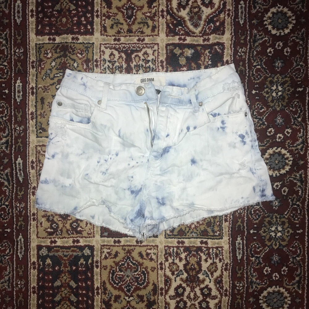 Acid wash jean shorts